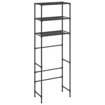 vidaXL Support de rangement de toilette à 3 niveaux Noir 53x28x169 cm
