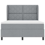 vidaXL Lit à ressorts avec matelas Gris clair 160 x 200 cm tissu