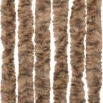vidaXL Rideau anti-mouches beige et marron foncé 90x220 cm chenille