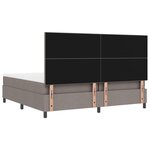 vidaXL Lit à ressorts avec matelas avec LED Taupe 200 x 200 cm tissu