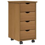 vidaXL Cabinet roulant 34 x 39 x 65 5 cm Bois de Pin Massif