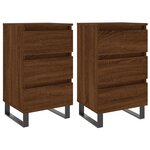 vidaXL Tables de chevet 2 Pièces chêne marron 40x35x69 cm bois ingénierie