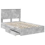 vidaXL Lit de Rangement Gris béton 135 x 190 cm Bois d'ingénierie