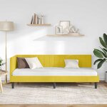 vidaXL Cadre de lit d'angle Jaune 80 cm x 200 cm tissu