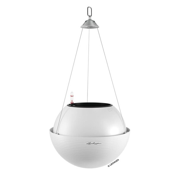 LECHUZA Jardinière suspendue BOLA Color 32 ALL-IN-ONE Blanc
