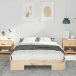 vidaXL Cadre de lit surélevé Marron 135 x 190 cm Bois massif en pin