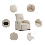 vidaXL Fauteuil inclinable beige tissu microfibre