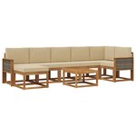 vidaXL Ensemble de canapés d'extérieur 8 pc Naturel et Beige Polyester