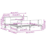 vidaXL Lit bibliothèque sans matelas 180x200 cm bois massif de pin