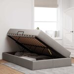 vidaXL Lit avec rangement et matelas Taupe 120 x 200 cm Polyester