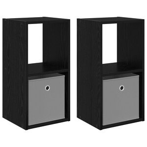 vidaXL Table de chevet 2 pc Chêne noir 30 5 x 27 x 59 5 cm