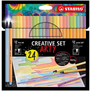 Set créatif point 88/pen 68 arty étui carton de 24 stabilo