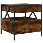 vidaXL Table basse avec LED Infinity chêne fumé 50x50x51 cm