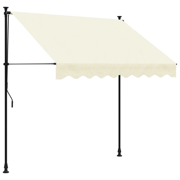 vidaXL Auvent rétractable crème 200x150 m tissu et acier