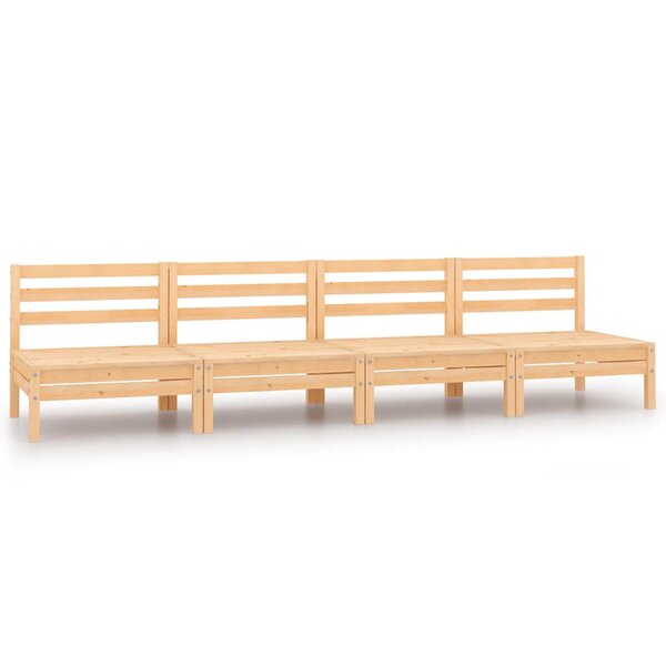 vidaXL Canapés centraux de jardin 4 Pièces Bois de pin massif