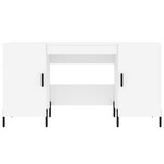 Bureau table poste de travail meuble d'ordinateur informatique étude 140 x 50 x 75 cm bois d'ingénierie blanc 02_0023517