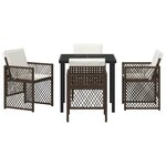 vidaXL Ensemble de salle à manger pour jardin 5 Pièces Marron polyrotin