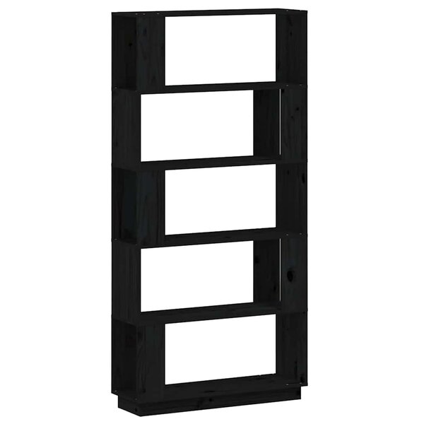 vidaXL Bibliothèque/Séparateur de pièce Noir 80x25x163 5 cm Pin massif