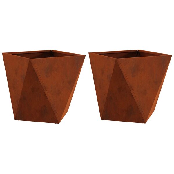 vidaXL Jardinière 2 Pièces Rouillé 50 x 50 x 50 cm