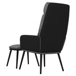 vidaXL Chaise de relaxation avec tabouret Gris clair Tissu similicuir