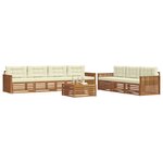 vidaXL Ensemble de canapés d'extérieur 8 pc Naturel et Crème