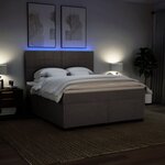 vidaXL Sommier à lattes de lit avec matelas Taupe 180x200 cm Tissu