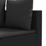 vidaXL Salon de jardin 6 Pièces avec coussins noir résine tressée