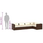 vidaXL Salon de jardin 5 Pièces avec coussins Résine tressée Marron