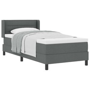 vidaXL Lit à ressorts avec tête de lit Gris foncé 200 x 80 cm tissu