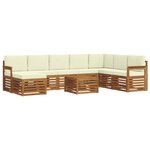 vidaXL Ensemble de canapés d'extérieur 9 pc Naturel et Crème