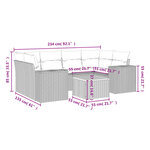 vidaXL Salon de jardin avec coussins 7 Pièces beige résine tressée
