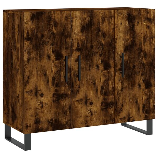 vidaXL Buffet chêne fumé 90x34x80 cm bois d'ingénierie