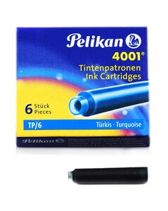 Etui de 6 cartouches d'encre 4001 TP/6 Turquoise PELIKAN