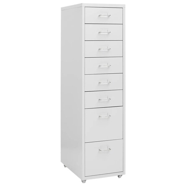 vidaXL Classeur mobile Gris 28x41x109 cm Métal