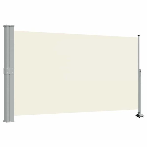 vidaXL Auvent latéral rétractable de patio 140 x 300 cm Blanc cassé