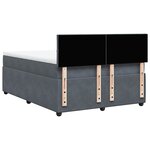 vidaXL Sommier à lattes de lit et matelas Gris foncé 140x190cm Velours