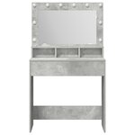 vidaXL Coiffeuse Gris béton 79 x 41 x 135 cm Bois d'ingénierie