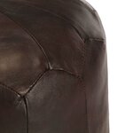 vidaXL Pouf 40 x 35 cm Marron foncé Cuir véritable de chèvre