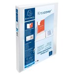 Classeur Personnalisable Rigide 2 Poches Kreacover - 2 Anneaux En D 20mm - A4 Maxi - Blanc - X 10 - Exacompta