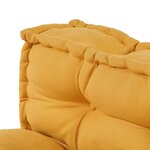 Coussin de canapé palette avec dossier en tissu jaune