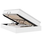 vidaXL Lit avec rangement et matelas avec matelas Blanc 140 x 190 cm
