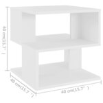 vidaXL Table d'appoint Blanc 40x40x40 cm Aggloméré