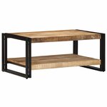 vidaXL Table basse 90x50x38 cm bois de manguier massif brut