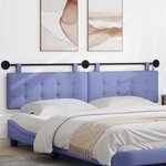 vidaXL Tête de lit suspendue Avec lumière LED Bleu denim Tissu