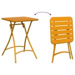 vidaXL Table bistrot Moutarde 55 x 55 x 72 5 cm Acier revêtu de poudre