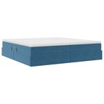 vidaXL Lit avec rangement et matelas Bleu foncé 200 x 200 cm Velours
