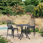 vidaXL Ensemble de bistro 3 Pièces Aluminium coulé Noir