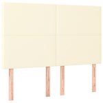 vidaXL Sommier à lattes de lit avec matelas Crème 140x200cm Similicuir