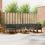 vidaXL Ensemble de canapés d'extérieur 9 pc Naturel et Anthracite