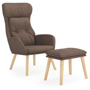 vidaXL Chaise de relaxation avec repose-pied Taupe Tissu